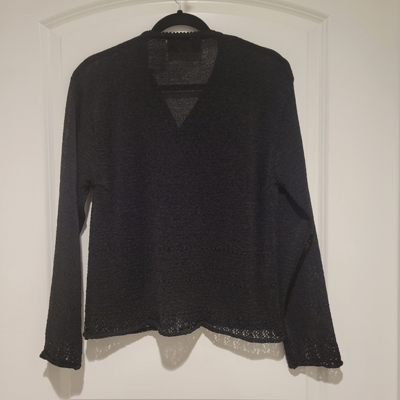 Bice by Sag Harbor Black Cardigan Sweater. Extra Large #153 - Picture 6 of 6